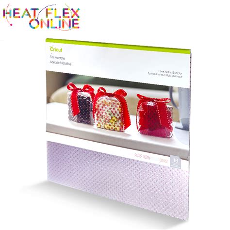 Cricut Foil Acetate 30x30cm 16-sheets (Love Notes); Pretty Pink, Silver (Holographic), Tulip, True Red (Holographic); Add etheral beauty to your projects; Cut and fold for card overlays, frames, gift wrap and boxes, 3D pinwheels, and much more; Cricut Scoring Wheel tools recommended